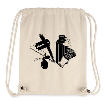 Logo vêtement corporatif coiffeur - Sac à cordon recyclé Stanley/Stella - blanc naturel - Devant