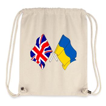 Flagge von England und Flagge Ukraine - Stanley/Stella recycelter Gym Bag - Naturweiß - Vorne