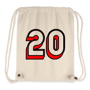 20. 20 JAHRE. 20-JÄHRIGES JUBILÄUM. 20-JÄHRIGES JUBILÄUM. - Stanley/Stella recycelter Gym Bag - Naturweiß - Vorne
