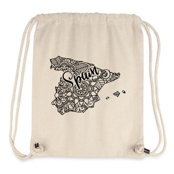 Karte Spanien Florales Mandala - Reisegeschenk - Stanley/Stella recycelter Gym Bag - Naturweiß - Vorne