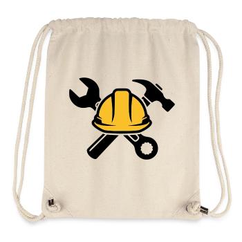 Artisans et ouvriers du bâtiment | Logo de l’outil - Sac à cordon recyclé Stanley/Stella - blanc naturel - Devant