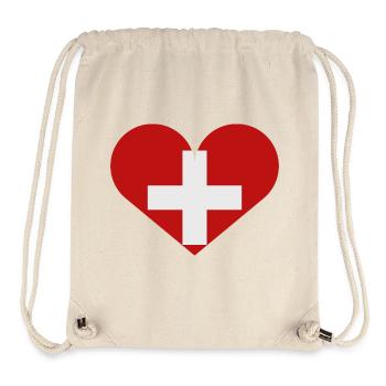 Schweizer Flagge - Stanley/Stella recycelter Gym Bag - Naturweiß - Vorne