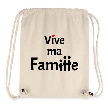 VIVE MA FAMILLE ! - Jeux de Mots - Francois Ville  - Sac à cordon recyclé Stanley/Stella - blanc naturel - Devant