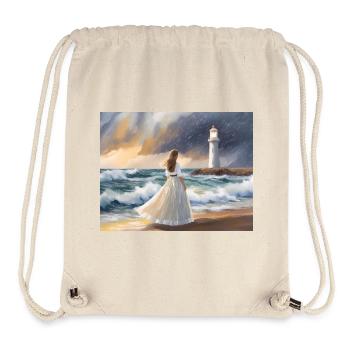 La Femme et le Phare - Sac à cordon recyclé Stanley/Stella - blanc naturel - Devant