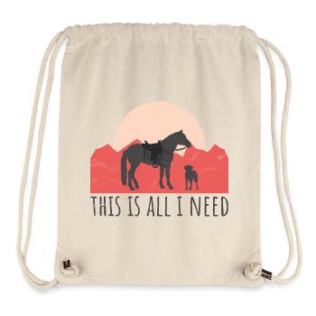 Dog and horse - Western rider - Stanley/Stella Recycled Gym Bag - natural - Front