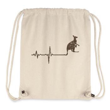 Geschenk Heartbeat Känguru - Stanley/Stella recycelter Gym Bag - Naturweiß - Vorne