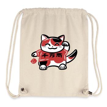 Japanese calico cat Maneki Neko - Stanley/Stella Recycled Gym Bag - natural - Front