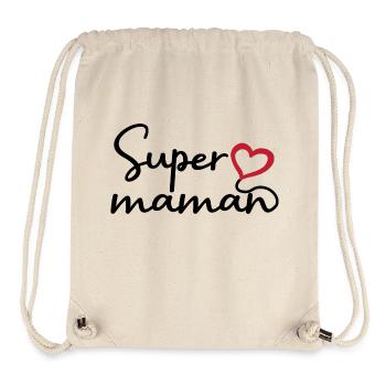 Super maman - Sac à cordon recyclé Stanley/Stella - blanc naturel - Devant