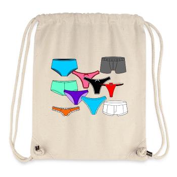 Dessous-Logo mit Slip und Unterhose - Stanley/Stella recycelter Gym Bag - Naturweiß - Vorne
