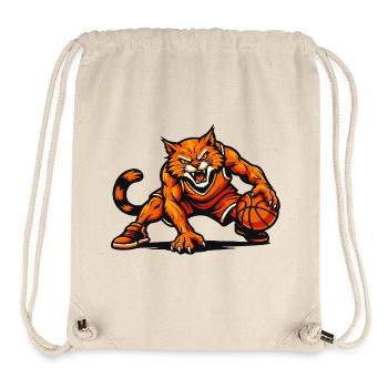 Orange Cat Dribbling Mascot - Stanley/Stella Recycled Gym Bag - natural - Front