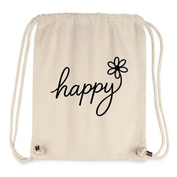 Cheerful hand lettering with flower - Stanley/Stella Recycled Gym Bag - natural - Front