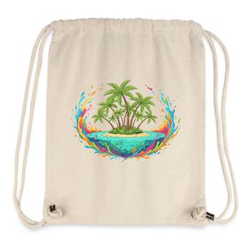 Tropical Palm Island Play of Colors - Stanley/Stella Recycled Gym Bag - natural - Front