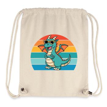 Retro Drache Mit Style Und Sonnenbrille - Stanley/Stella recycelter Gym Bag - Naturweiß - Vorne