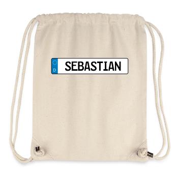 Sebastian Namensschild Geschenk - Stanley/Stella recycelter Gym Bag - Naturweiß - Vorne