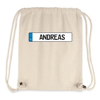 Andreas Namensschild Geschenk - Stanley/Stella recycelter Gym Bag - Naturweiß - Vorne