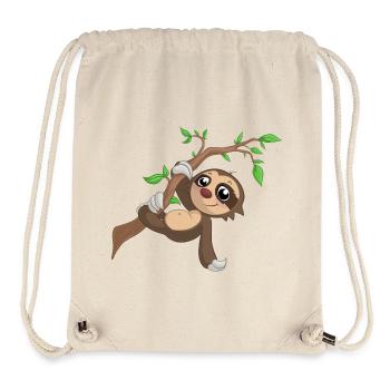 Hängendes Comic Faultier - Stanley/Stella recycelter Gym Bag - Naturweiß - Vorne
