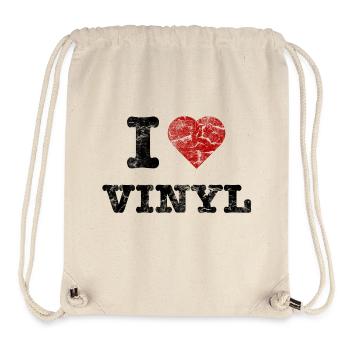 i_love_vinyl_vintage - Stanley/Stella recycelter Gym Bag - Naturweiß - Vorne