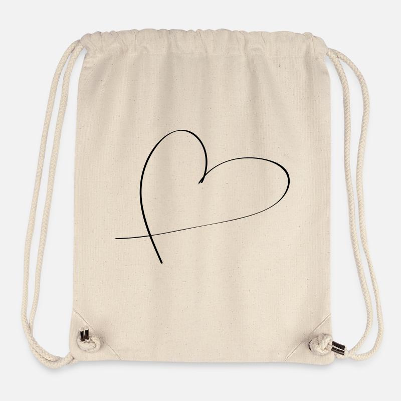 cœur - Sac à cordon recyclé Stanley/Stella - blanc naturel