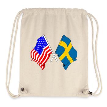 Flag USA and flag Sweden - Stanley/Stella Recycled Gym Bag - natural - Front