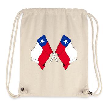 Zwei gekreuzte Flaggen Chiles - Stanley/Stella recycelter Gym Bag - Naturweiß - Vorne