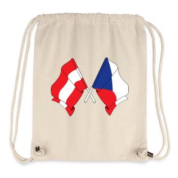 Drapeau Autriche, drapeau République tchèque - Sac à cordon recyclé Stanley/Stella - blanc naturel - Devant