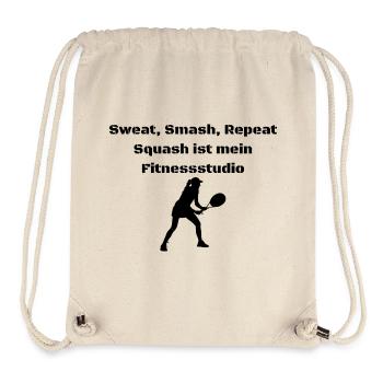 Sweat, Smash, Repeat – Squash is my GYM - Stanley/Stella Recycled Gym Bag - natural - Front