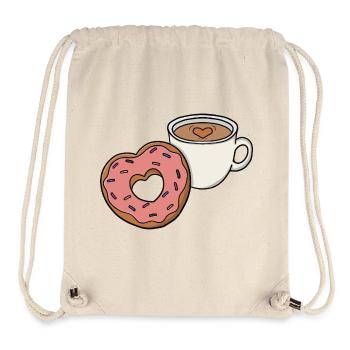 Perfekte Kombination Kaffeetasse und Herzdonut - Stanley/Stella recycelter Gym Bag - Naturweiß - Vorne