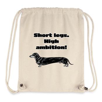 Jambes courtes, grande ambition – Diction teckel - Sac à cordon recyclé Stanley/Stella - blanc naturel - Devant