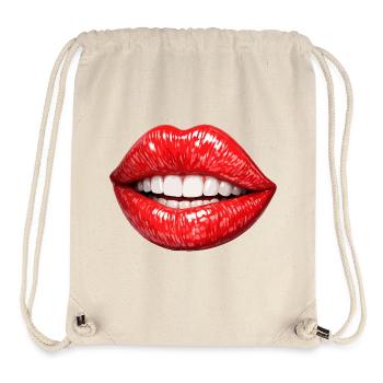 Lèvres rouges vives sourire - Sac à cordon recyclé Stanley/Stella - blanc naturel - Devant