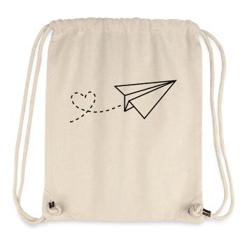 Herz Papierflieger - Stanley/Stella recycelter Gym Bag - Naturweiß - Vorne
