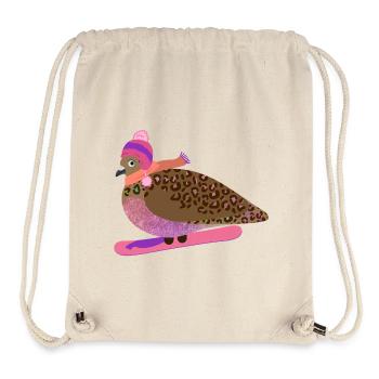 Snowboard Gal Pigeon Friend - Sac à cordon recyclé Stanley/Stella - blanc naturel - Devant