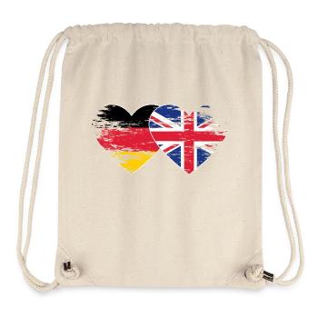Germany United Kingdom flag used heart - Stanley/Stella Recycled Gym Bag - natural - Front
