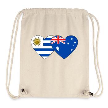 Uruguay Australien Herz Flagge - Stanley/Stella recycelter Gym Bag - Naturweiß - Vorne