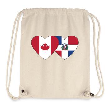 Canada République dominicaine Flag Heart - Sac à cordon recyclé Stanley/Stella - blanc naturel - Devant