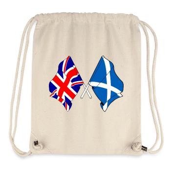 Flagge von England und Flagge von Schottland - Stanley/Stella recycelter Gym Bag - Naturweiß - Vorne