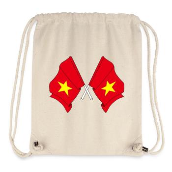 Zwei Flaggen durchquerten Vietnam - Stanley/Stella recycelter Gym Bag - Naturweiß - Vorne