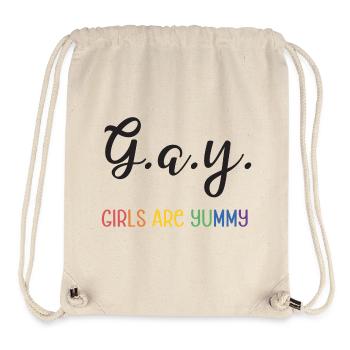 LGBT Pride Month - G.A.Y - Girls are yummy - Stanley/Stella Recycled Gym Bag - natural - Front
