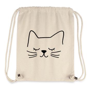 Katze Silhouette Umriss Zeichnung Lineart Kunst - Stanley/Stella recycelter Gym Bag - Naturweiß - Vorne