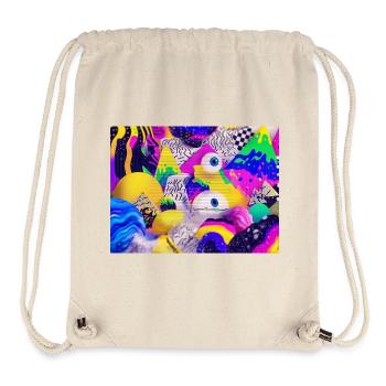 Bunte Psychedelic Geometry Illustration - Stanley/Stella recycelter Gym Bag - Naturweiß - Vorne