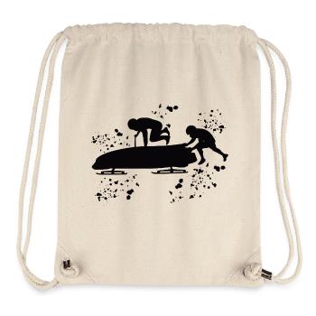 Bobfahrer Bobschlitten Zweierbob - Stanley/Stella recycelter Gym Bag - Naturweiß - Vorne
