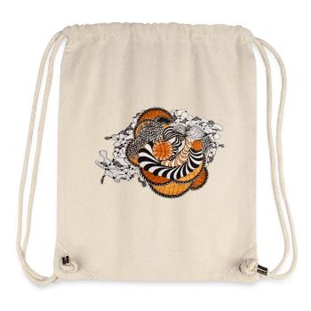 Spirale orange motif noir et blanc - Sac à cordon recyclé Stanley/Stella - blanc naturel - Devant