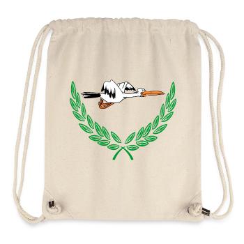 Süßer Storch im grünen Lorbeerkranz - Stanley/Stella recycelter Gym Bag - Naturweiß - Vorne