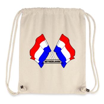 Drapeaux croisés des Pays-Bas - Sac à cordon recyclé Stanley/Stella - blanc naturel - Devant