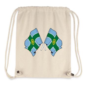 Drapeaux du Derbyshire croisés - Sac à cordon recyclé Stanley/Stella - blanc naturel - Devant
