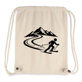 Piste de ski Mountains - Sac à cordon recyclé Stanley/Stella - blanc naturel - Devant