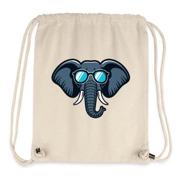 Elefanten-Retro-Brille - Stanley/Stella recycelter Gym Bag - Naturweiß - Vorne