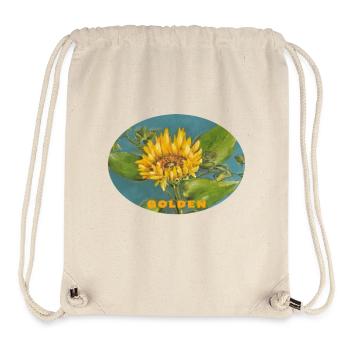 Golden - Vibrant Sunflower Macro Ellipse - Stanley/Stella Recycled Gym Bag - natural - Front