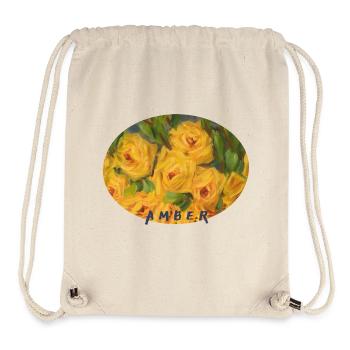 Vibrant Yellow Rose Macro Ellipse - Stanley/Stella Recycled Gym Bag - natural - Front