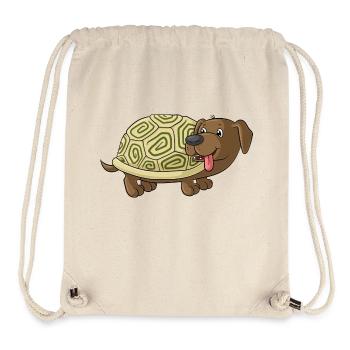 Niedliche Comic Dackelkröte - Stanley/Stella recycelter Gym Bag - Naturweiß - Vorne
