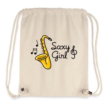 Saxy girl - Sexy Saxophone pun - Stanley/Stella Recycled Gym Bag - natural - Front